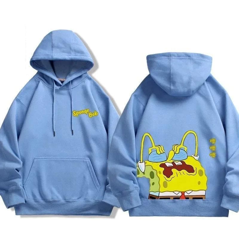 2025 MINISO Animation Spongebob Squarepants Sweatshirt Cartoon Polyester Hoodies for Autumn and Winter Thin or Fleeced Long-Sleeved Hooded 160