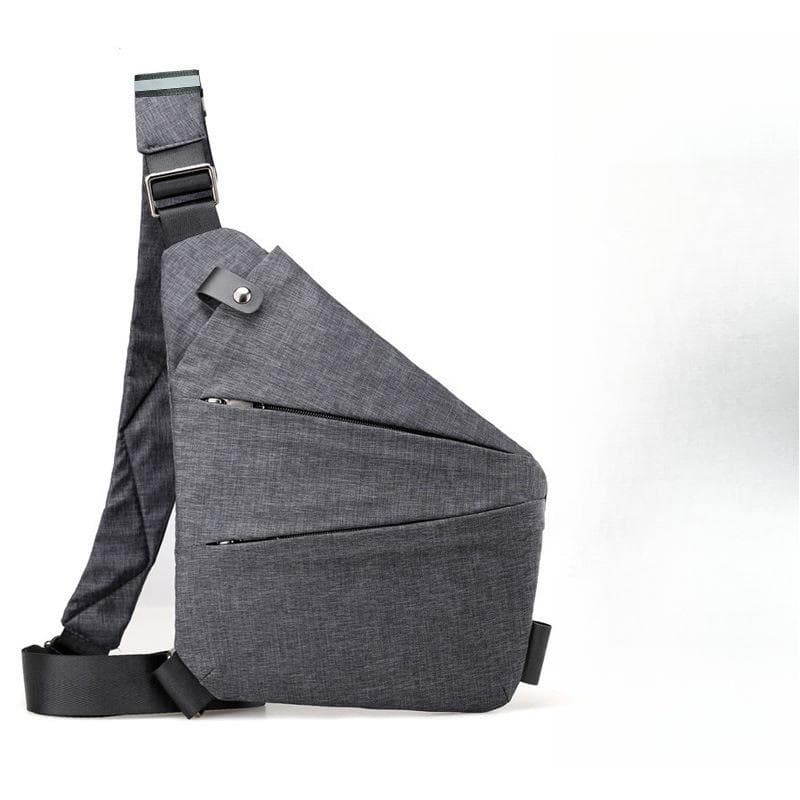 Sling Pack Slim Crossbody Backpack Lightweight Casual Chest Bag for Outdoor Sport Travel Hiking Left shoulder grey