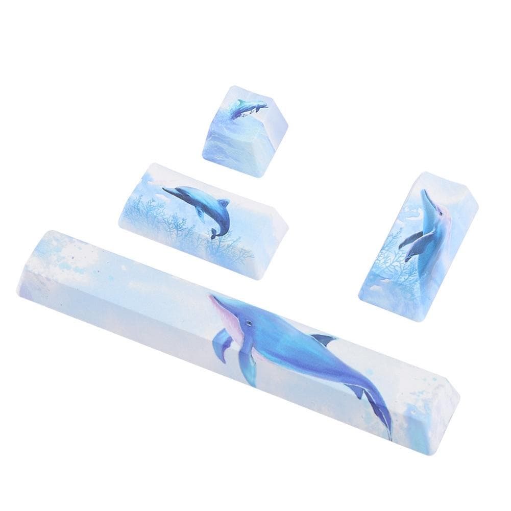 DIY Dolphin Pattern Keyboard Keycaps SpaceEScEnterNumpad Enter Keycap for Mechanical