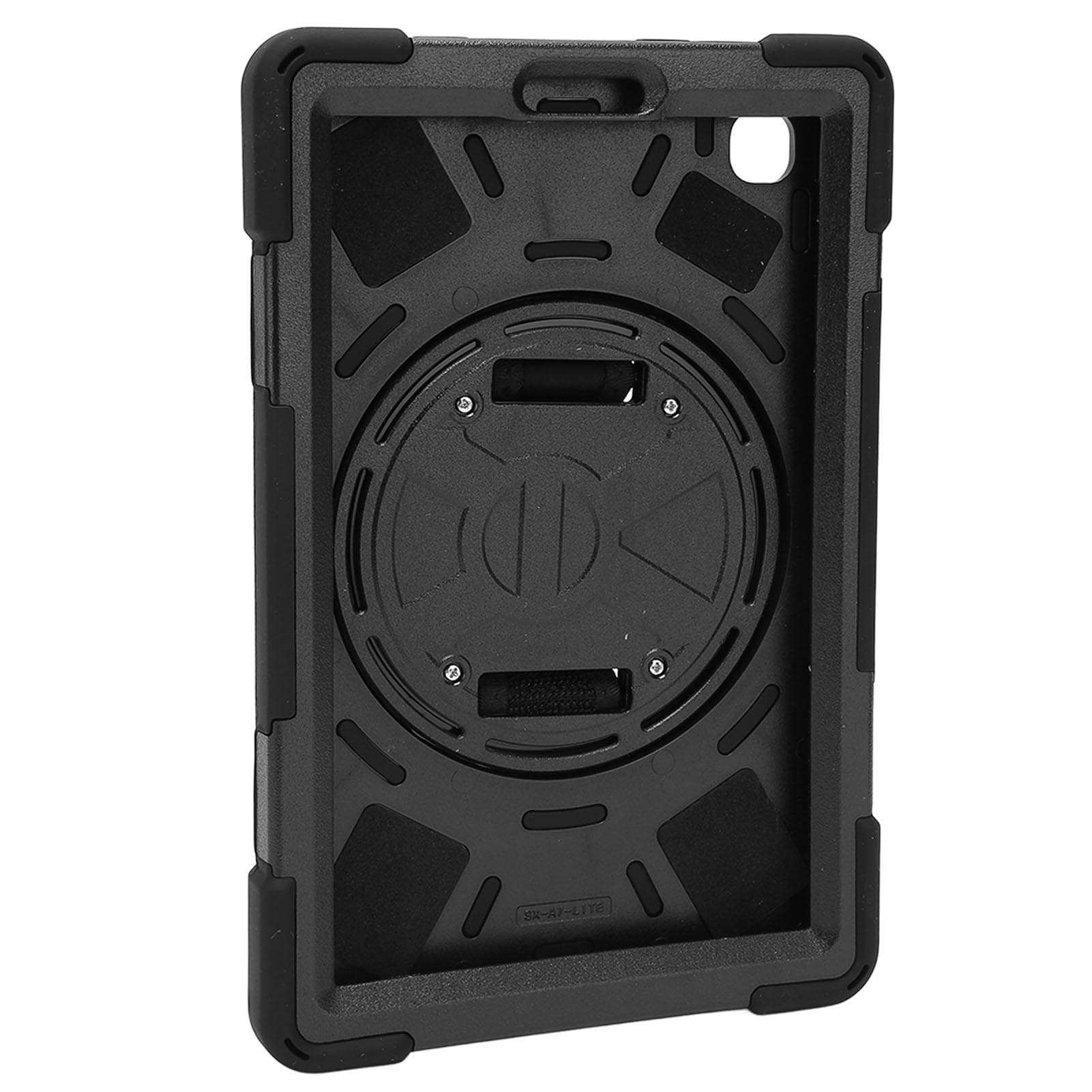 Tablet Case Drop Protection Heavy Duty Case with Hand Strap Kickstand Shoulder Strap for Galaxy A7 black