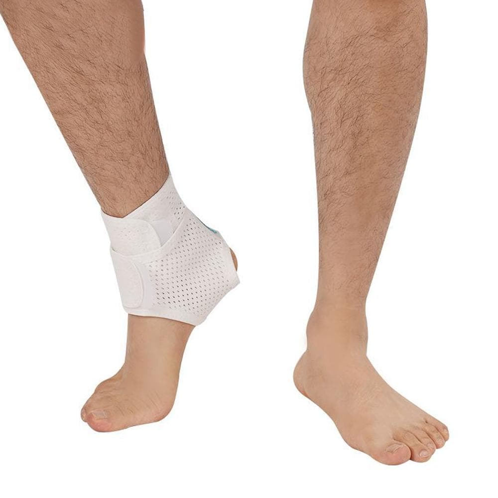 1Pcs Breathable Elastic Fabric Adjustable Athletics Achillies Tendon Ankle Wrap,Plantar Fasciitis,Pain Relief ForSprains,Strains white