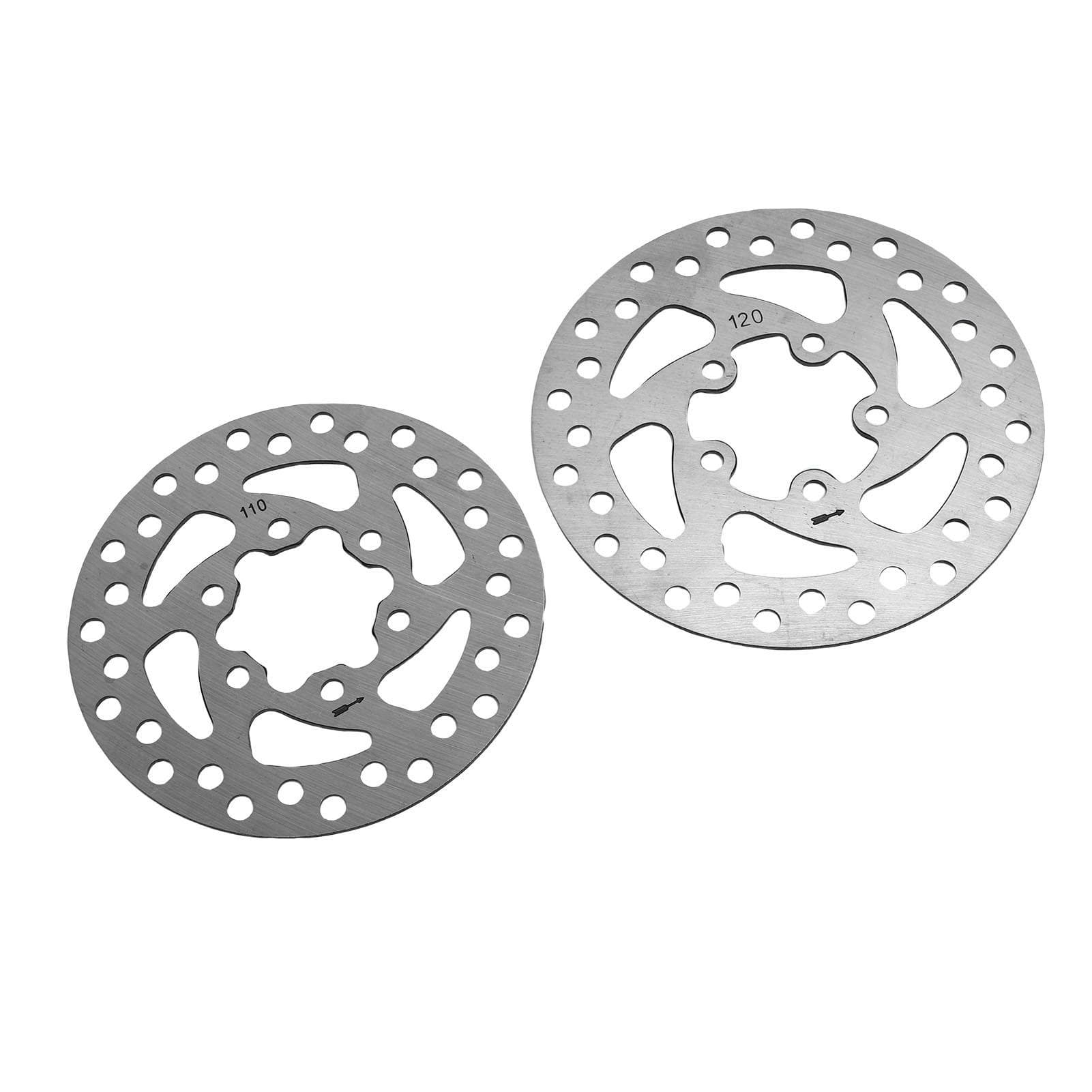 2 Pcs Brake Disc 110mm and 120mm Stainless Steel Disc Brake Rotor for Replacement