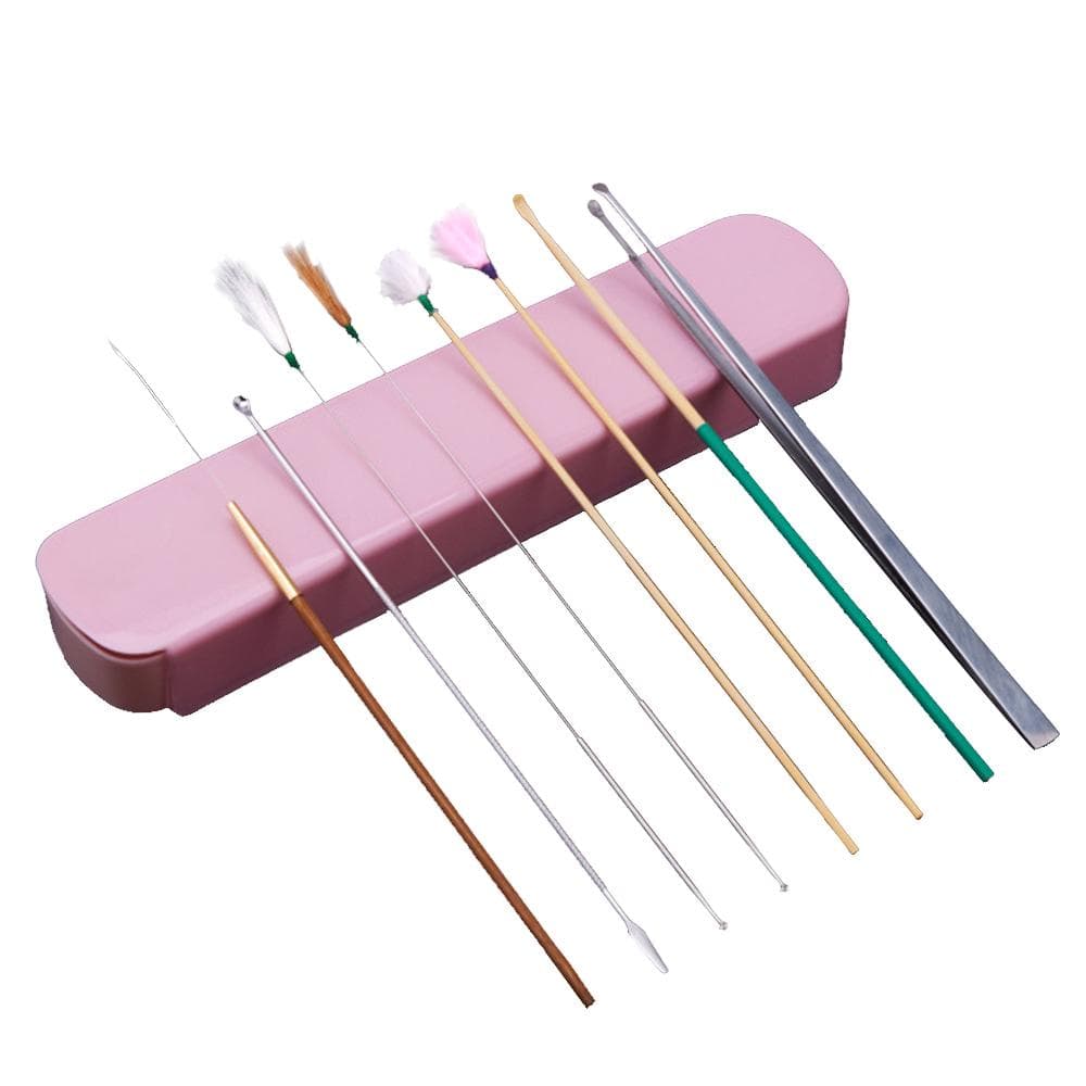 8PCS Ear Pick Set Ear Wax Remover Decompression Ear Massager Ear-Pick Tools Ear Care Kit multicolour