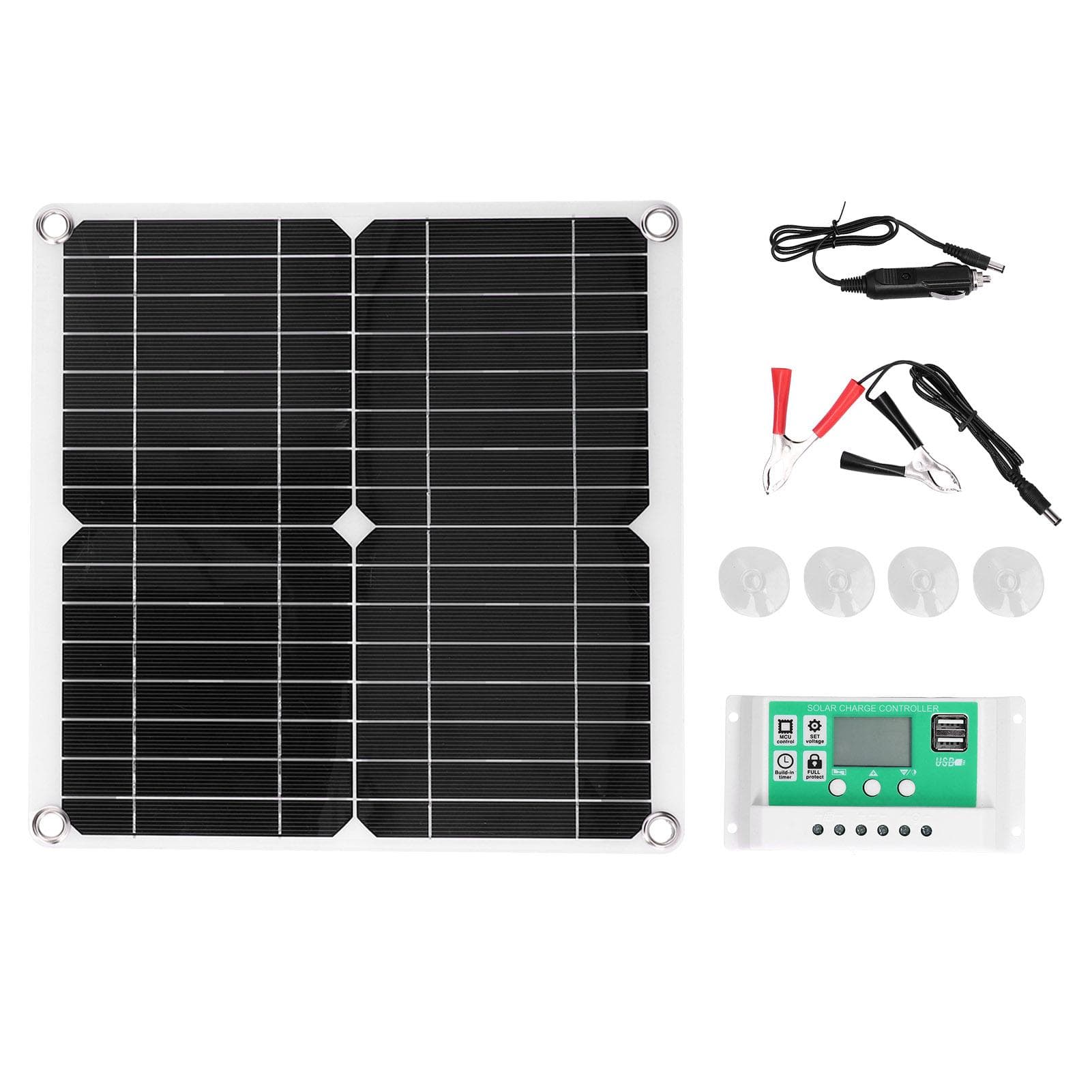 40W 18V Monocrystalline Silicon Flexible Solar Panel with 40A Solar Charge Controller with Dual USB