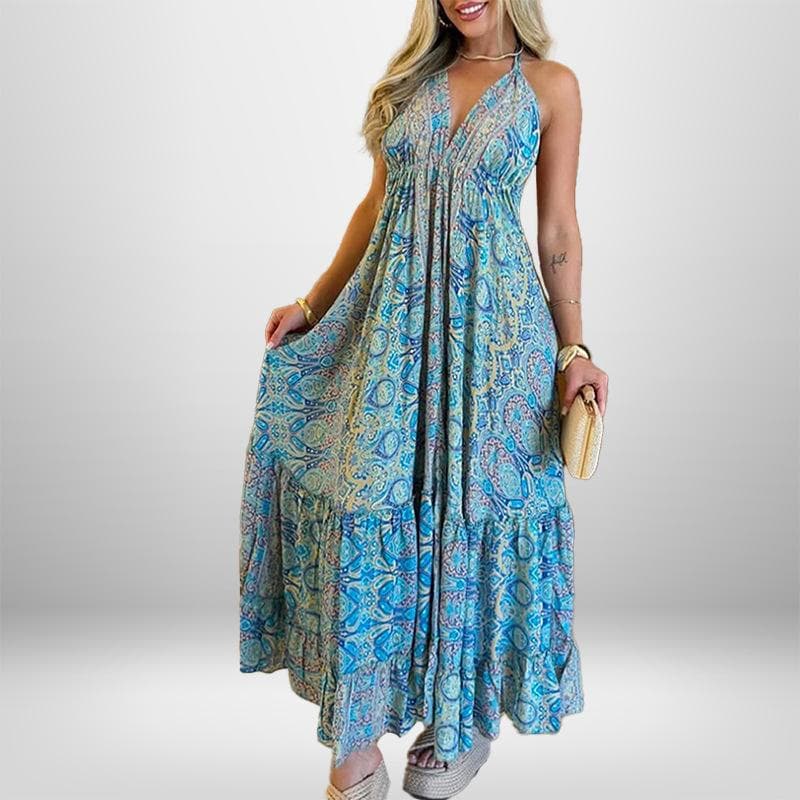 Women's New Printed Fashionable Elegant Suspender Dress Casual Loose Spring Dress 3XL