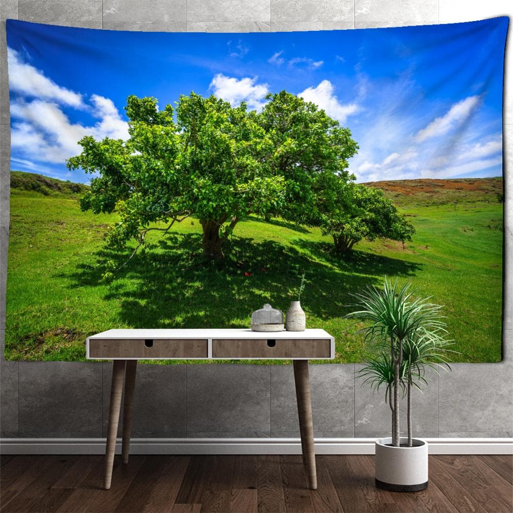 Roadside Giant Tree Tapestry Wall Hanging Bohemian Aesthetic Room Nature Landscape Hippie Art Home Decor 95x70cm