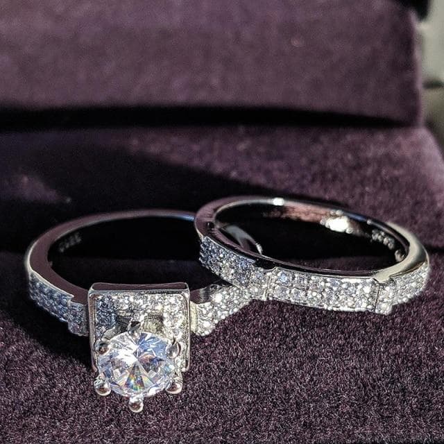 925 Sterling Silver Luxury Bold Big Wedding Rings Set for Bridal Women Engagement African Finger Christmas Gift Jewelry R4428 9