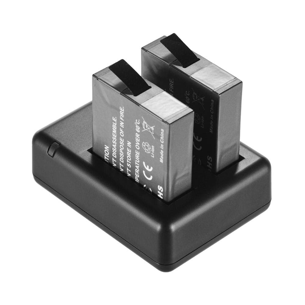 Tragbares Dual-Kamera-Akkuladeger t mit 2 wiederaufladbaren Batterien USB D