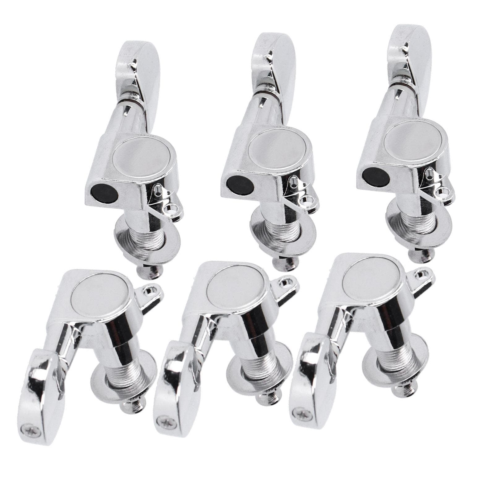 Guitar Locking Tuners Head Knobs Tuning Pegs 3 Left 3 Right Musical Instrument AccessoriesSilver silver