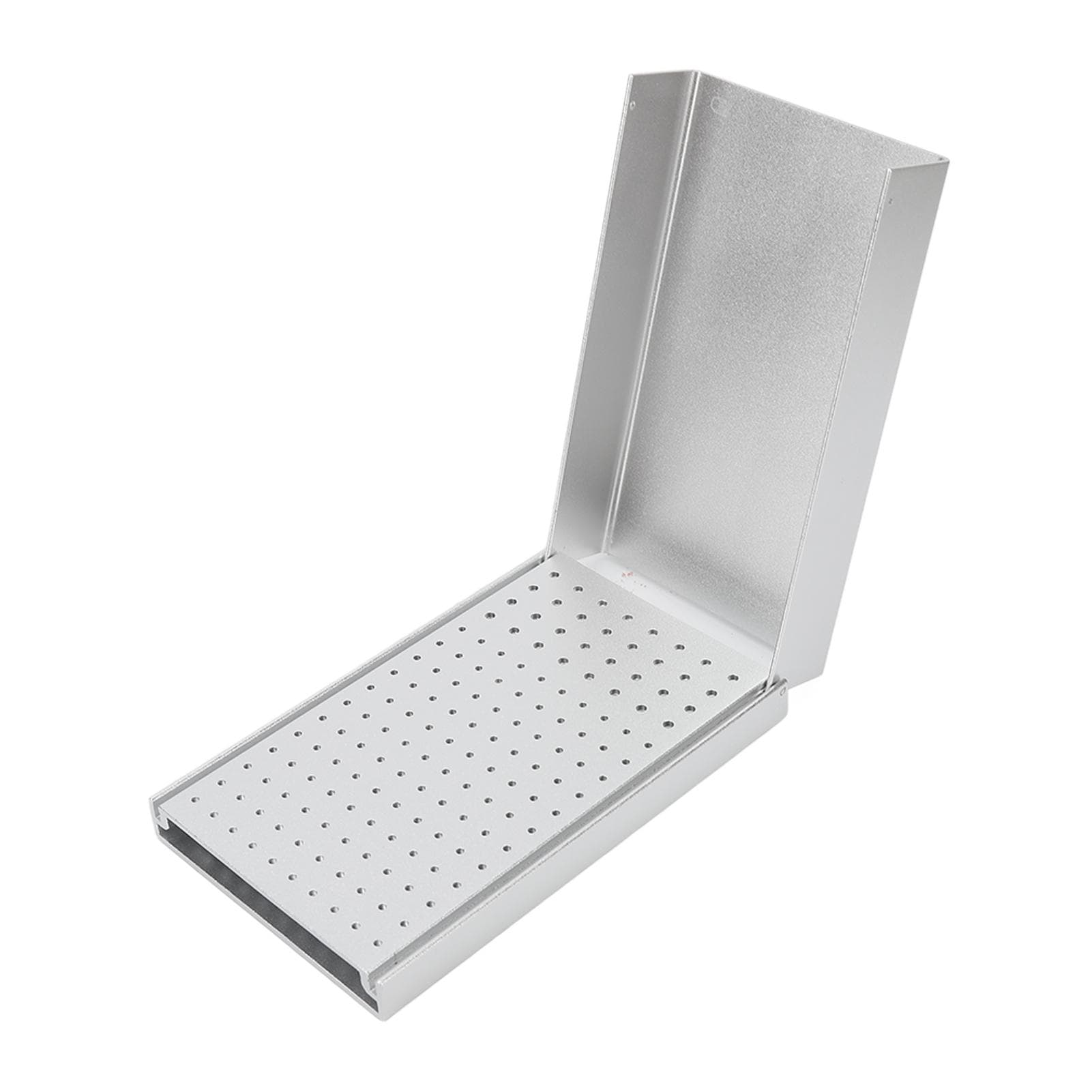 Dental Bur Autoclavable Case Organizer Aluminum Alloy 152 Hole Bur Cleaning Holder Box for Dentist silver