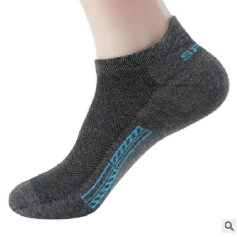 1/5/10/20 Pairs of Cotton Socks Wicking Sweat Breathable Sports Socks Summer Thin Mesh Men's Boat Socks One Size(10 pairs) dark grey