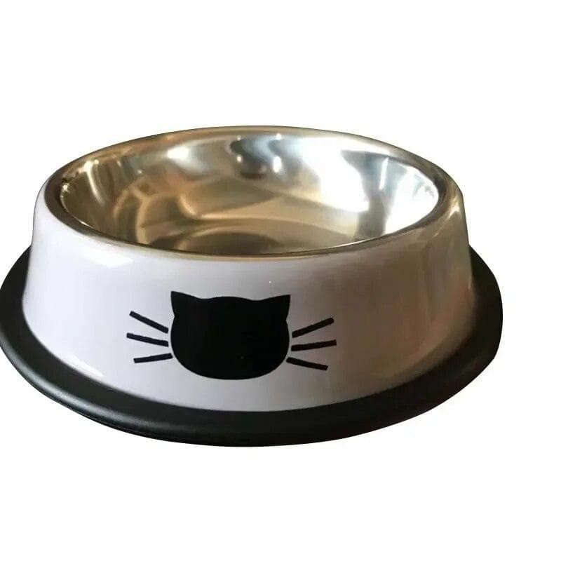 Non-slip Bowl Stainless Steel Pet Cat Bowl Kitten Puppy Dish Bowl Non-Skid for Small Dogs Bowl Cats Feeder Cat Bowl Pet Supplies grey