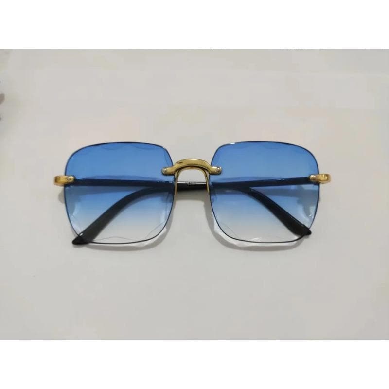 Oversized Rimless Sunglasses Women Famous Luxury Brand Design Sexy Square Big Sun Glasses for Female UV4 Women As Picture