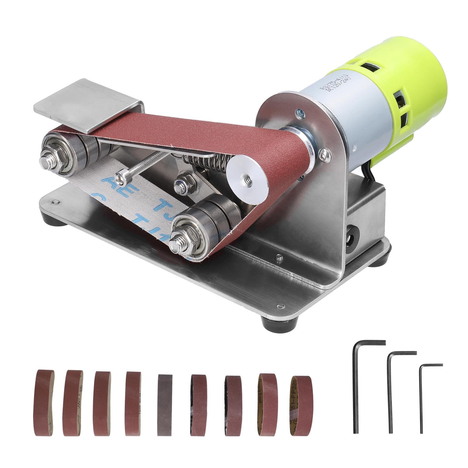 Multifunctional Grinder Mini Electric Belt Sander DIY Polishing Grinding Machine Cutter Edges without power supply multicolour