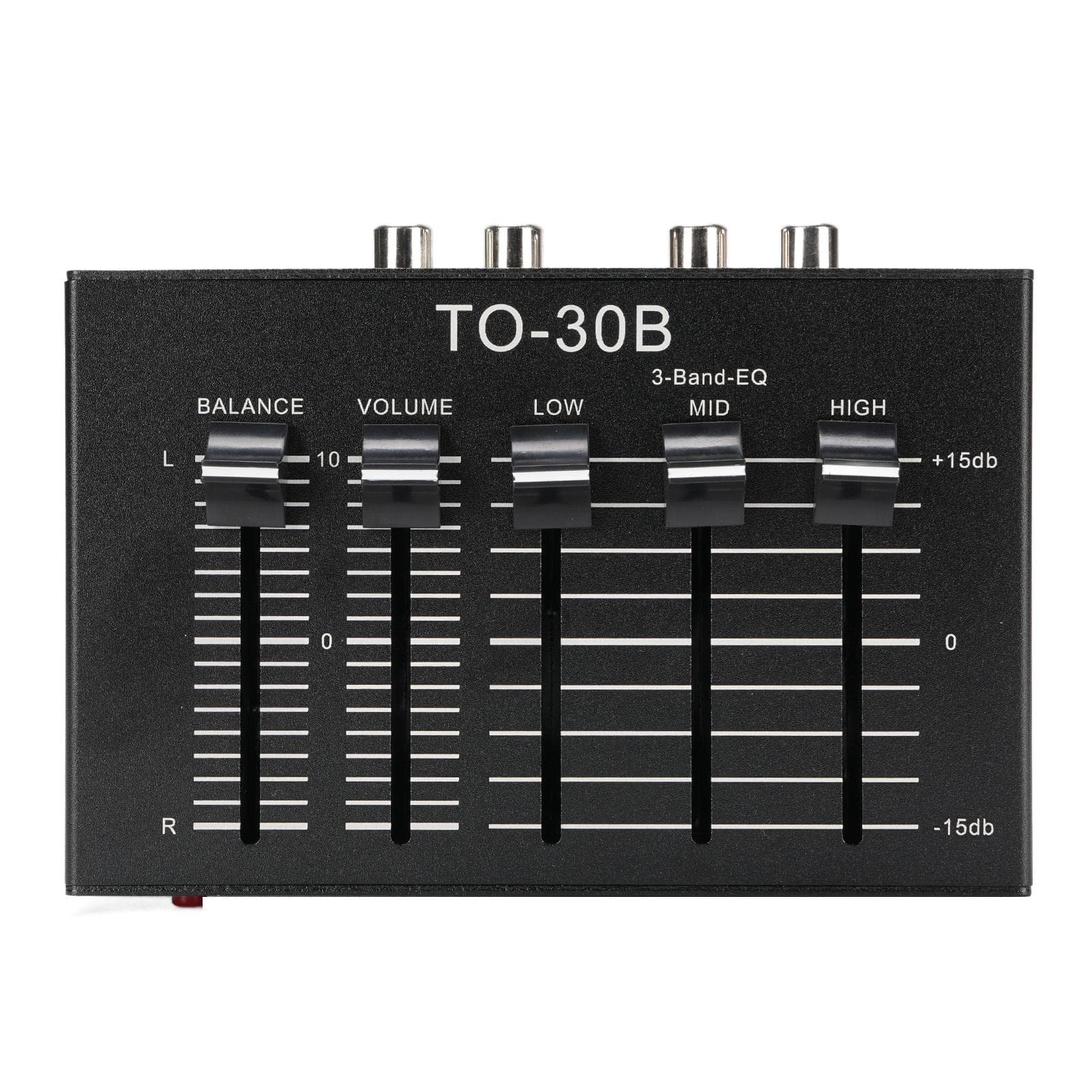 Phono Preamp EQ 2 Channel Digital Sound Equalizer 3 Band 12dB High Mid Low Tone Adjustment Balanced