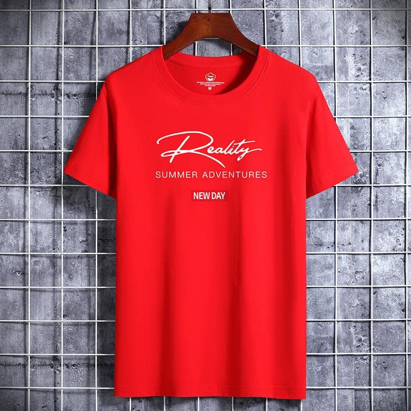 QICED Cotton Short Sleeve T-shirt Men's Fashion Loose Half Sleeve Shirt Printed Compassionate Shirt XXXXXXL