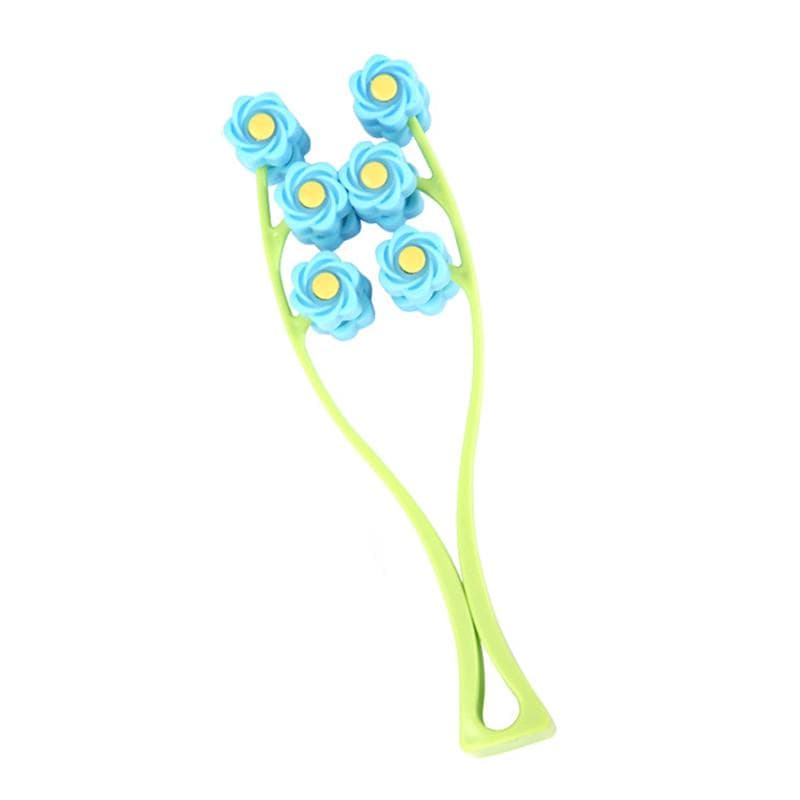 Portable Face Massage Roller Flower Shape Elastic Slimming Face   Beauty Tools blue