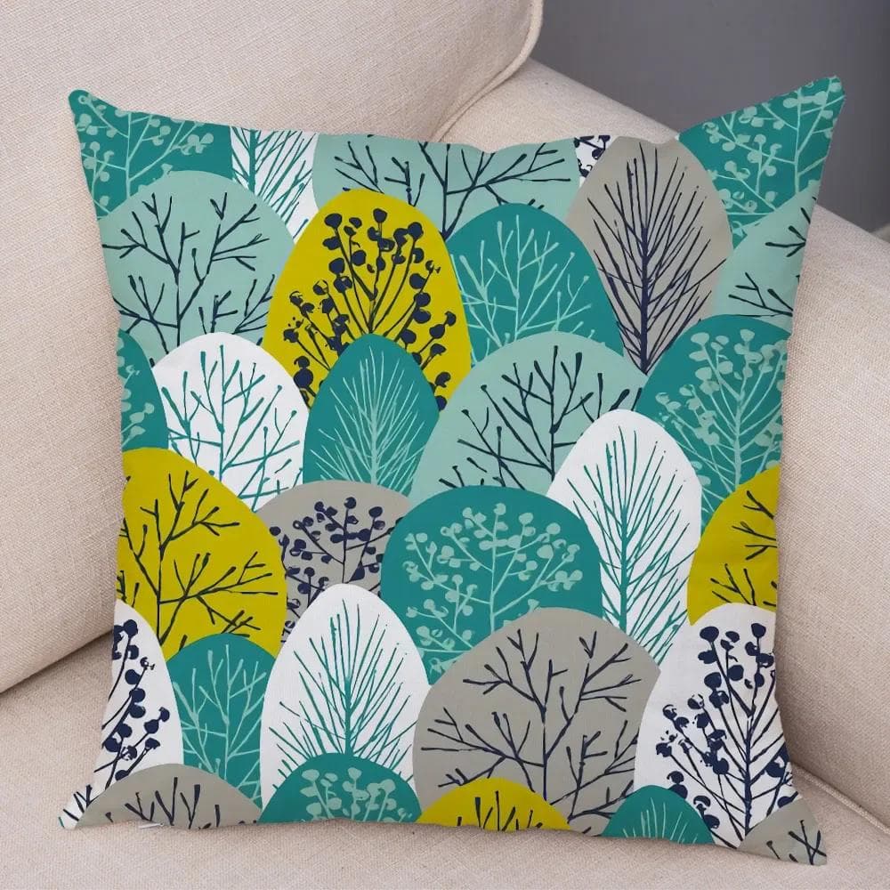 Abstract Art Cushion Cover Decorative Geometric Plant Tree Flower Pillowcase Sofa Home Car 60x60cm