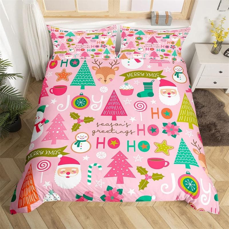 Christmas Duvet Cover Single Queen Santa Claus Bedding Set Microfiber Mermaid Tail Comforter Cover Christmas Gnome Quilt Cover EU Single(135x200cm)