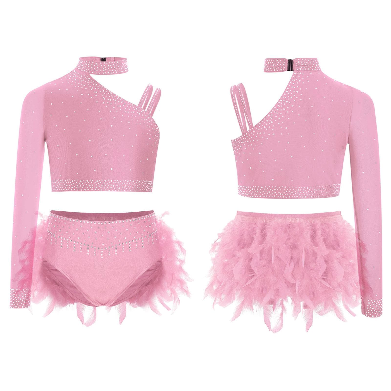 Little Girls Lyrical Dance Costume Ballet Skirted Leotards Sparkly Dancewear Ballroom Tutu Dress 11-12 Years pink