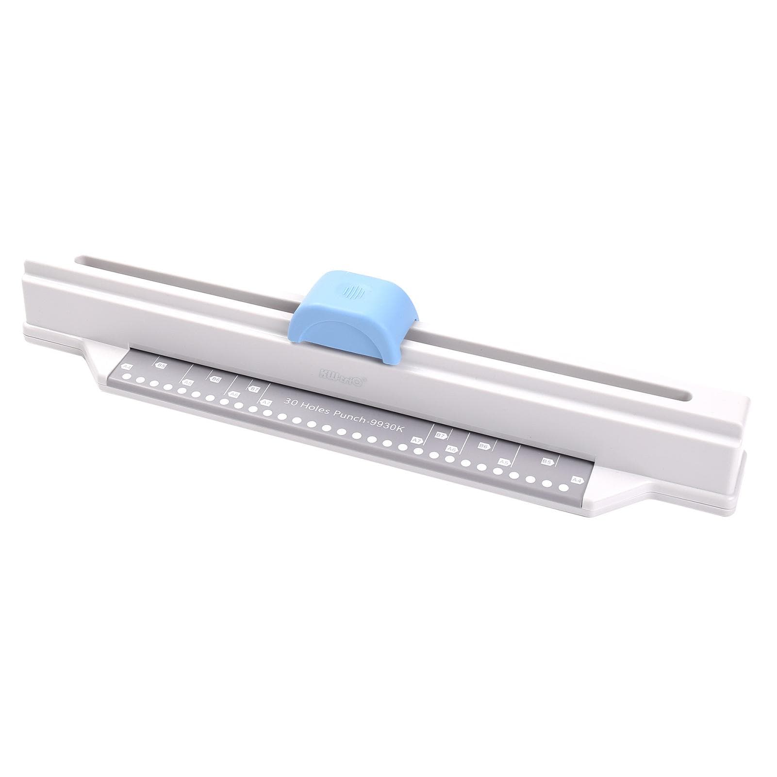KWtriO Handheld DIY 30 Holes Punch Puncher for Loose Leaf Ring Binders MultiHole Paper Cutter 5 white