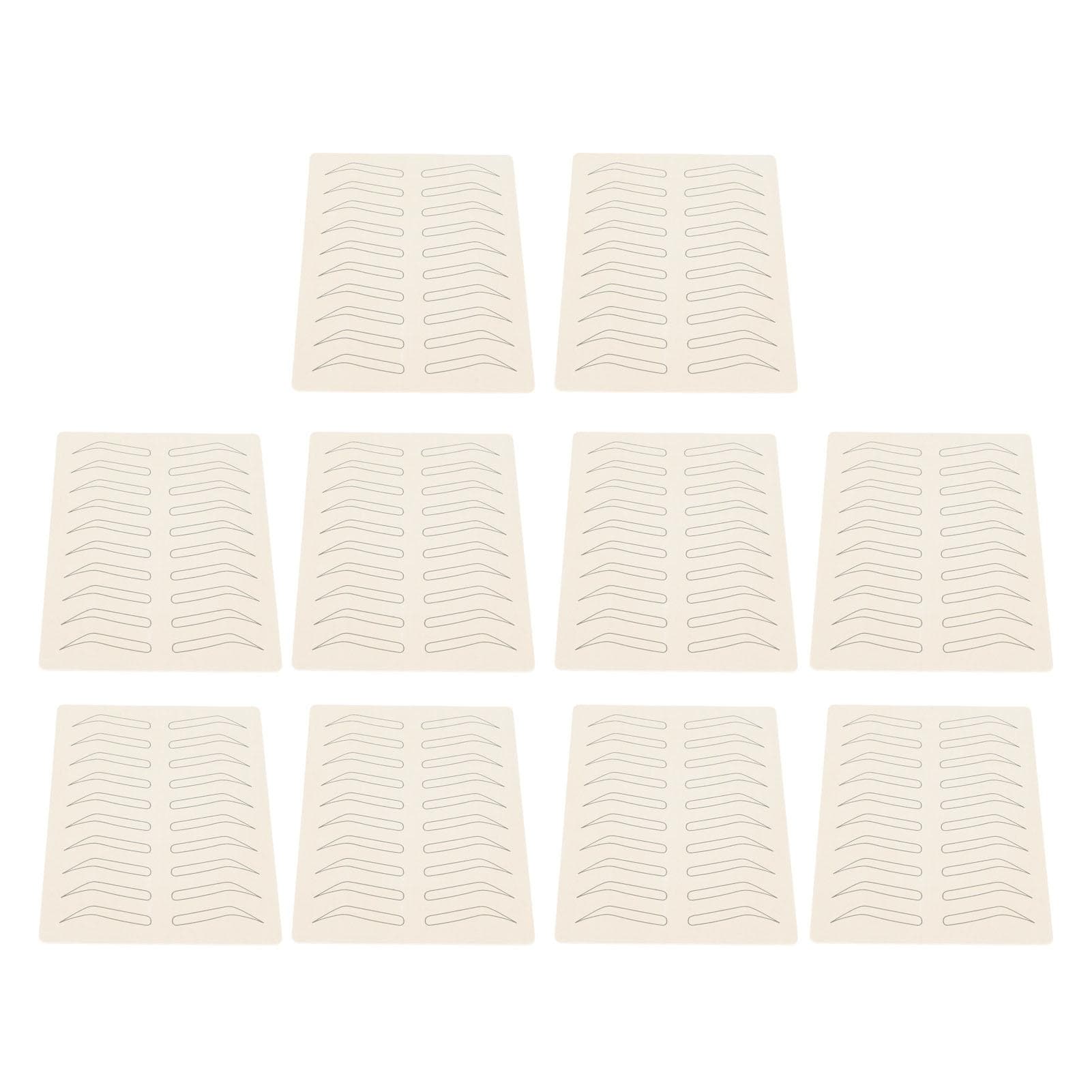 10 Pcs Microblading Practice Skin Silicone 1mm Thickness Single Sided Pattern Black Inkless