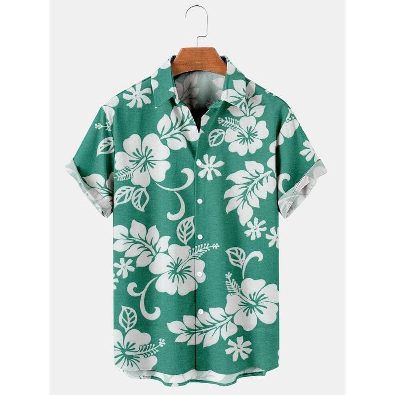 Men's Hawaiian Shirts Flower Graphic Aloha Floral Turndown  3D Print Street Daily Short Sleeve Button Clothing Beach XL
