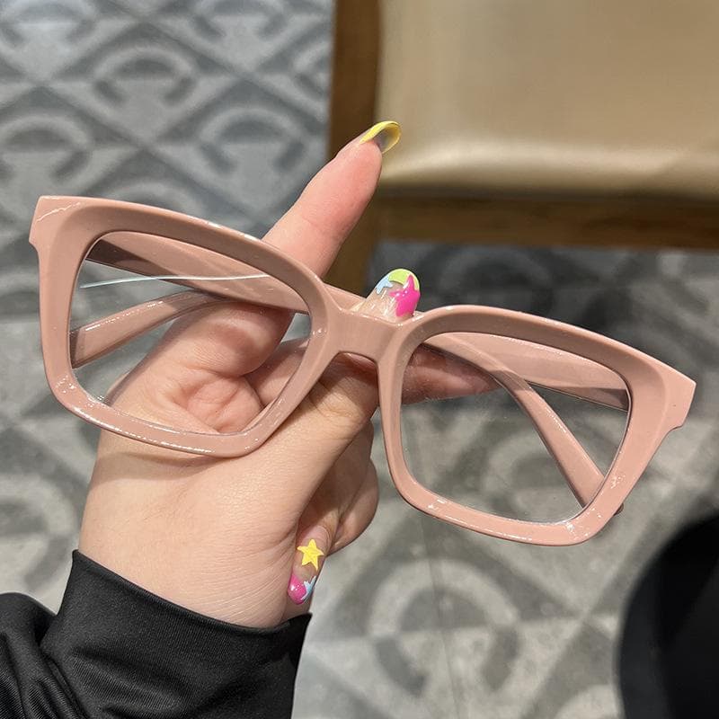 New Minimalist Small Square Frame Sunglasses Women Fashion Anti Blue Light Flat Mirror Eyewear 1PC