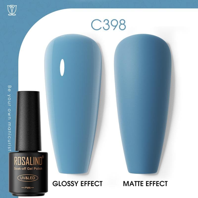 ROSALIND Nail Gel Polish Semi Permanent Varnish Hybrid UV Gel Polish Soak Off Nail Art Gel Top Base Coat Matt Top For Manicure Nail Art RA-C398