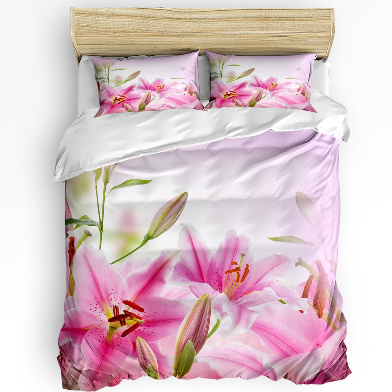 Flowers Leaves 3pcs Bedding Set For Bedroom Double Bed Home Textile Duvet Cover Quilt Cover Pillowcase EU single(135x200cm)