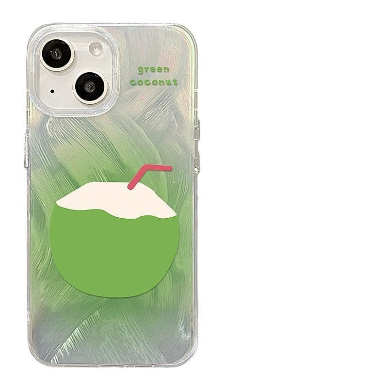 Applicable To Apple 15 Feather Yarn Mobile Phone Case Niche IPhone 14promax Smudge Coconut Pendant 13 Invisible Bracket iPhone SE (2nd Generation)