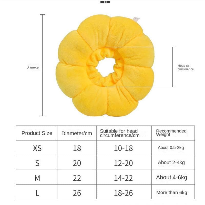 Pet Anti-Bite Lick Surgery Wound Healing Cat Dogs Health Medical Circle Pet Protective Collar Dog Neck Cone Recovery Collar S yellow