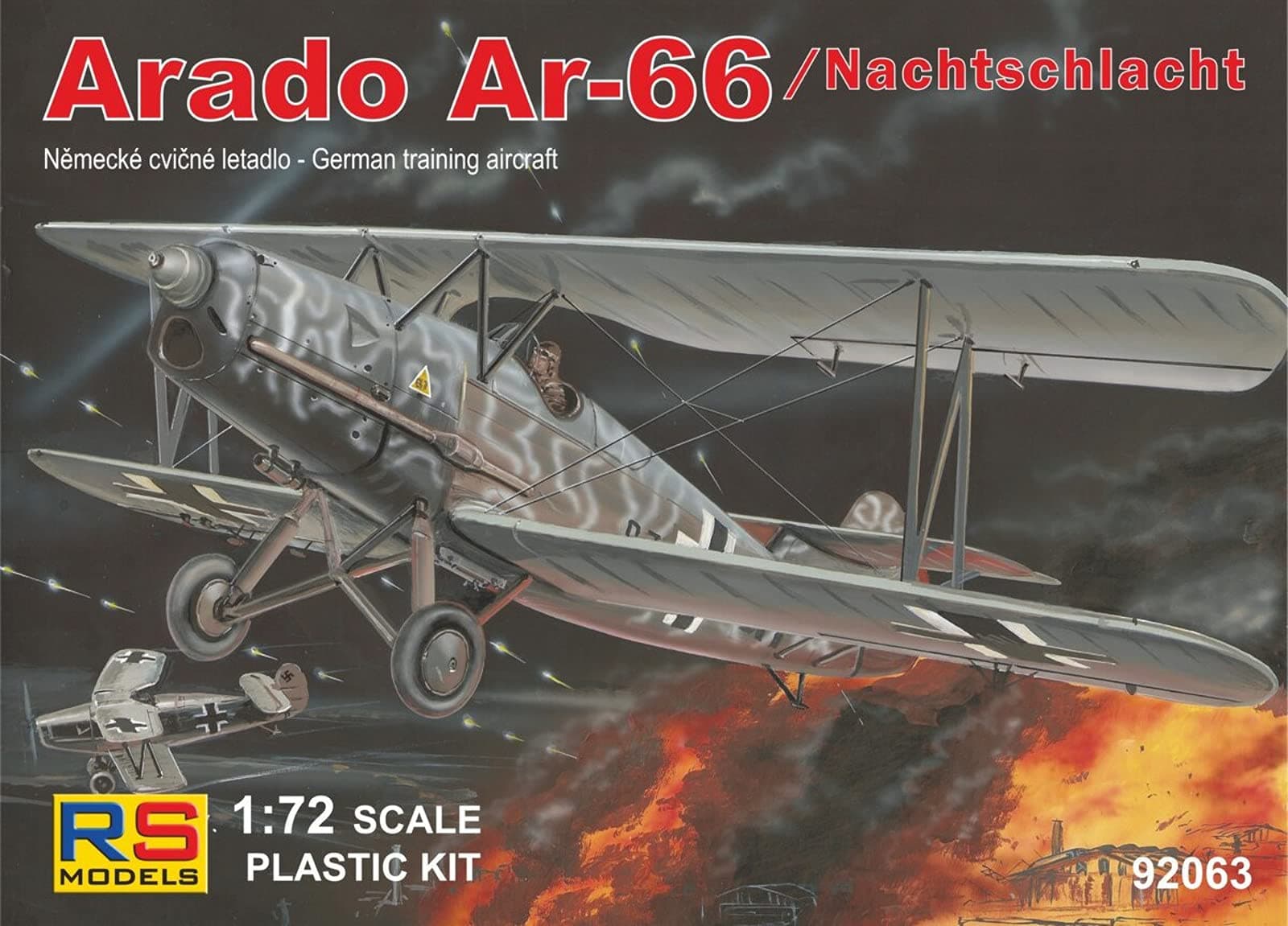 RS Model German Arado 66 Night Raid Aircraft Plastic Model Kit 92063 1/72