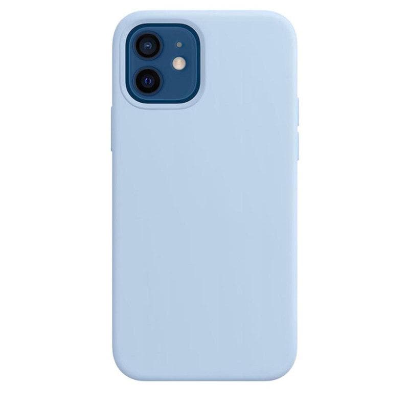 Luxury Silicone Case For iPhone 13 Mini 15 14 Pro MAX Cases For Apple iPhone 11 12 13 mini Full Cover With Box iPhone 11 Pro Max light sky blue