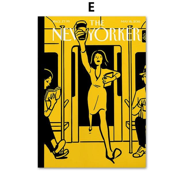 The New Yorker Posters and Prints Rero Wall Art Canvas Painting Wall Pictures for Living Room Decor Home Decoration No Frame 40*60cm