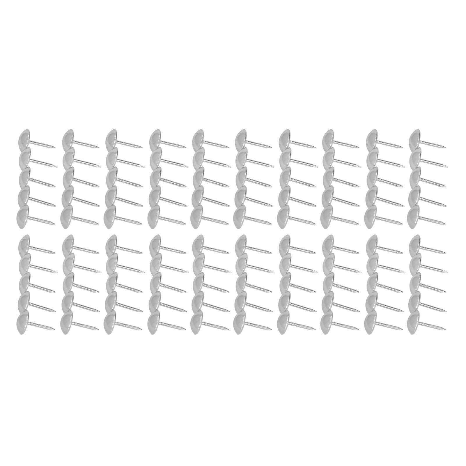 100Pcs Upholstery Tacks Furniture Interior Decorative Nails Pins Antique Fasteners Silver