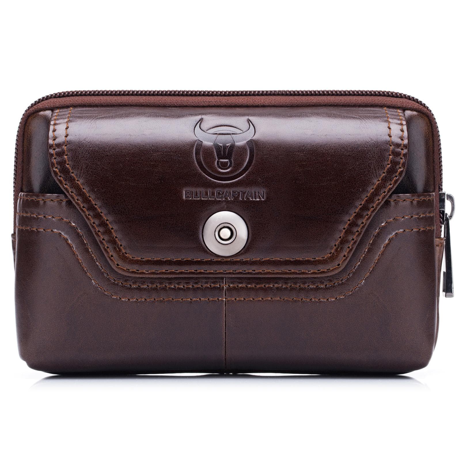 Men Leather Belt Pouch Waist Bag Fanny Pack Phone Pouch with Belt Loop 4 brown
