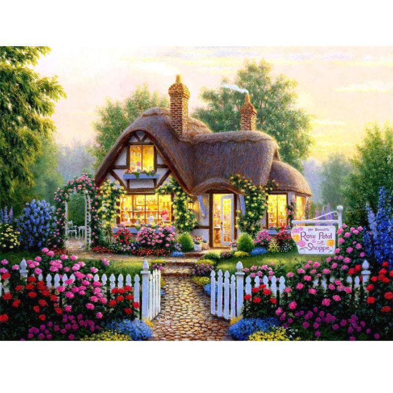 Diamond Painting Villa Scenery Diamond Embroidery House Square Drill Craft Painting Decorate Picture 20X30CM