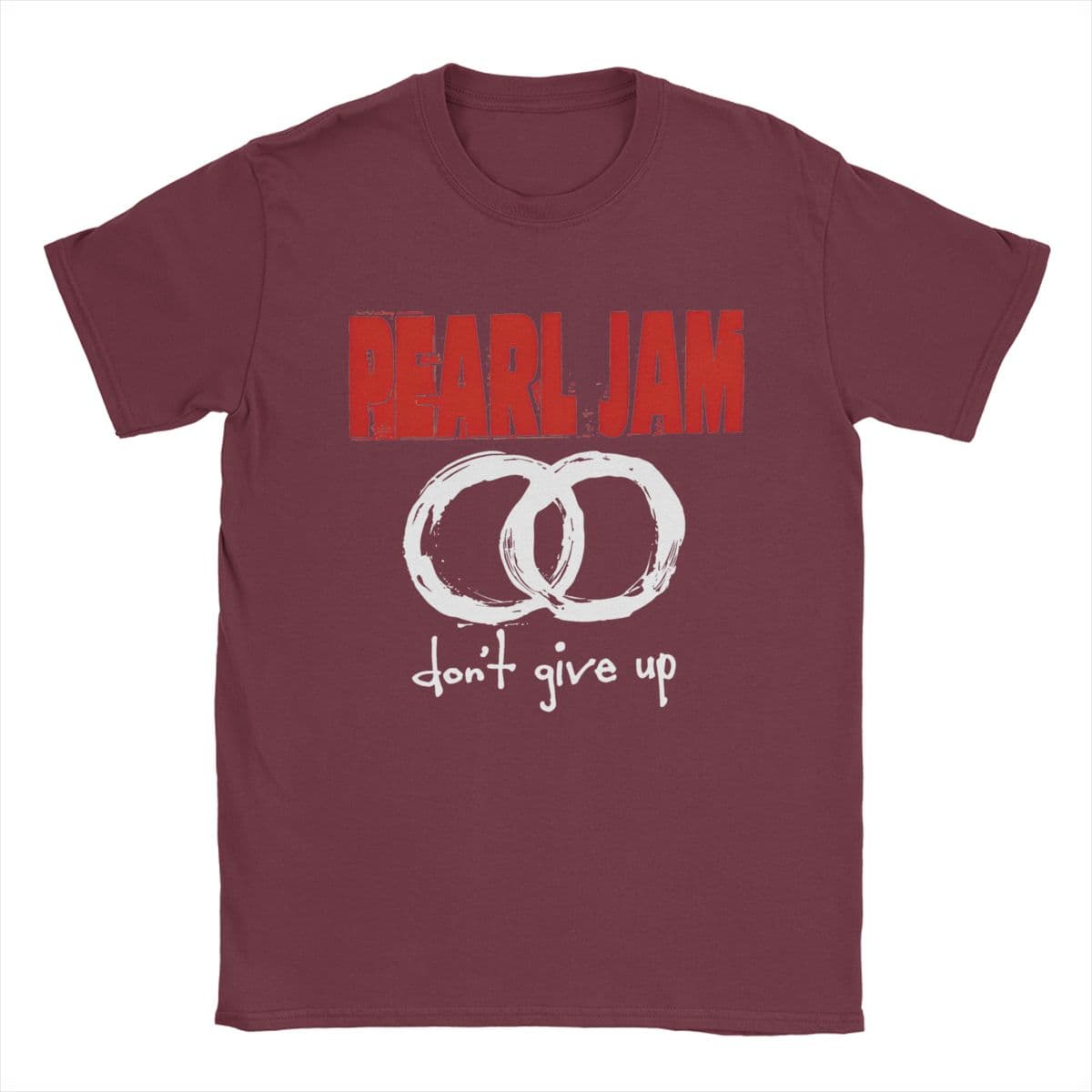 Fashion Pearls Jam Tour Album T-Shirts for Men Women Cotton Tee Shirt Adult Clothes S burgundy