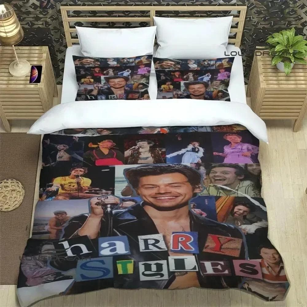 Singer H-Harry-Styles Bedding Sets exquisite bed supplies set duvet cover bed comforter set bedding set luxury birthday gift EU Double 200x200cm