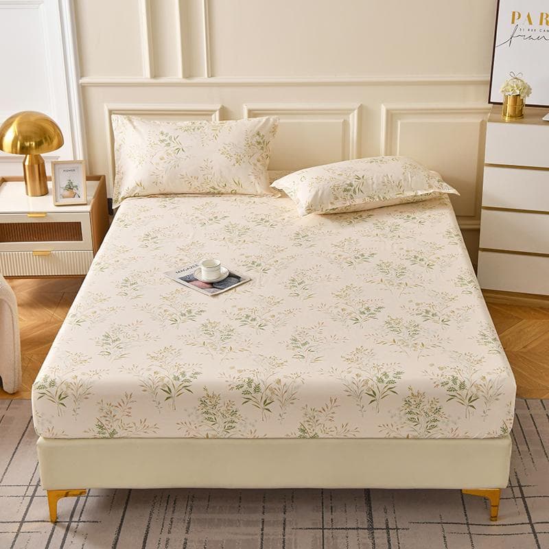 Skin-Friendly Fitted Sheet Printed Bed Cover Sabanas Para Cama Elastic Bedsheet Simple Style Mattress Cover (No Pillowcase) Single 90x200cm 1pc