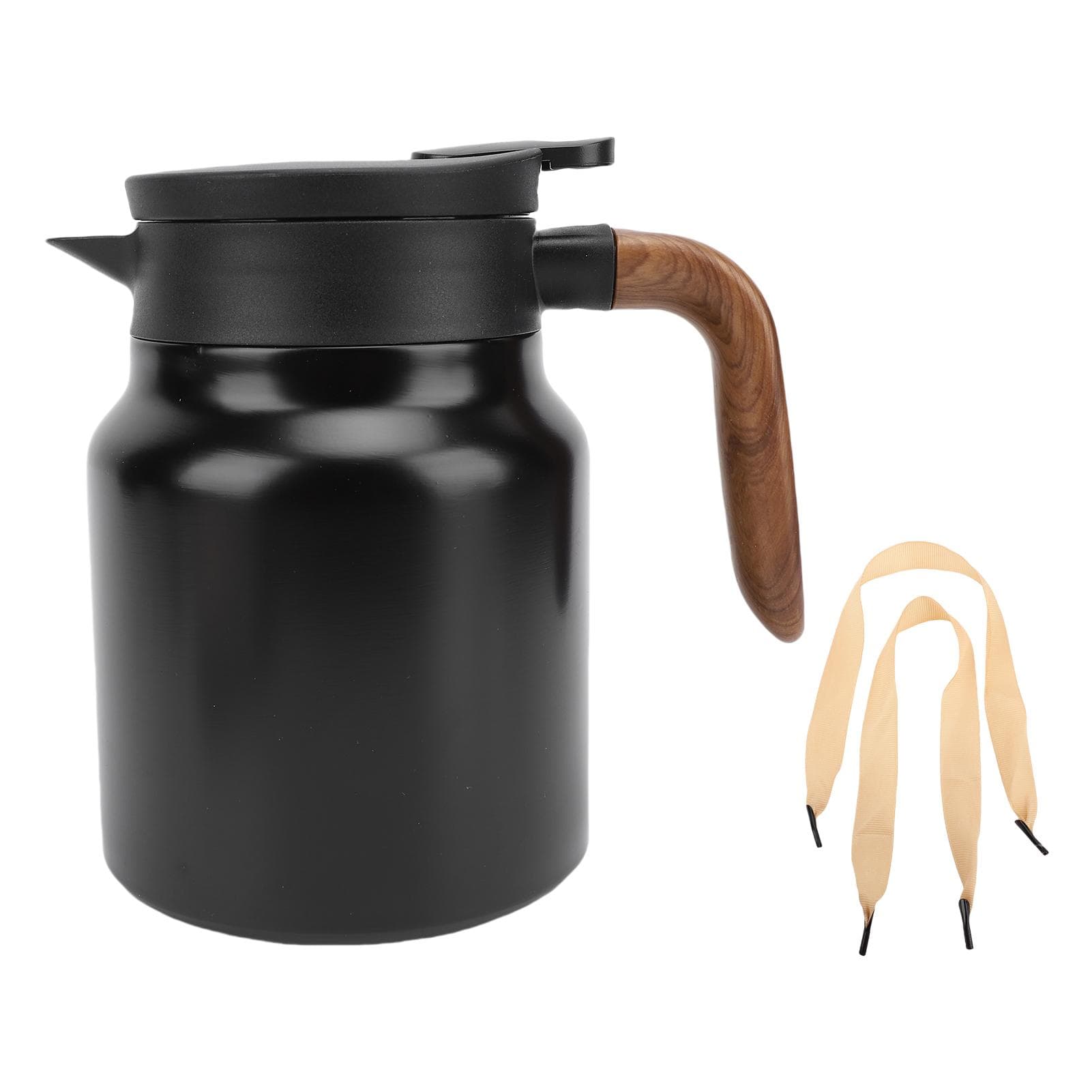 1000ml Vacuum Insulated Tea Pot with Filter 1000ml Stainless Steel Insulated Thermal Coffee Pot L(for 6.5-9kg) matte black