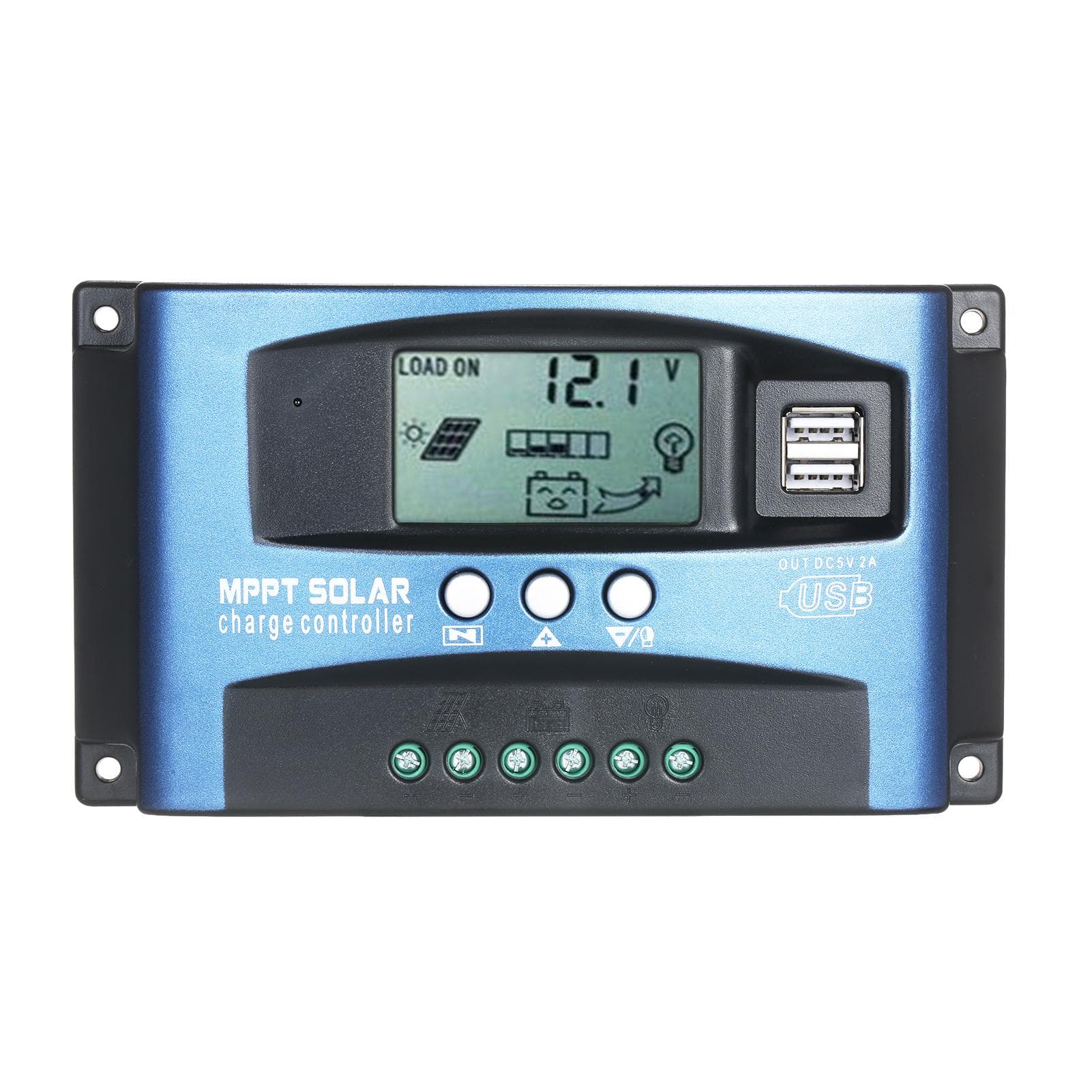 MPPT Solar Charge Controller Dual USB Solar Controller Smart LCD Screen MPPT Tracking 5V/2A Dual 30A