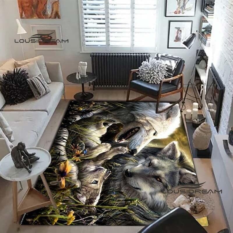 Wolf art Carpets and Rug 3D printing animal Carpet Floor Mat Living Room Bedroom Large Area Soft Carpet Kids Room Rug 40cm x 60cm