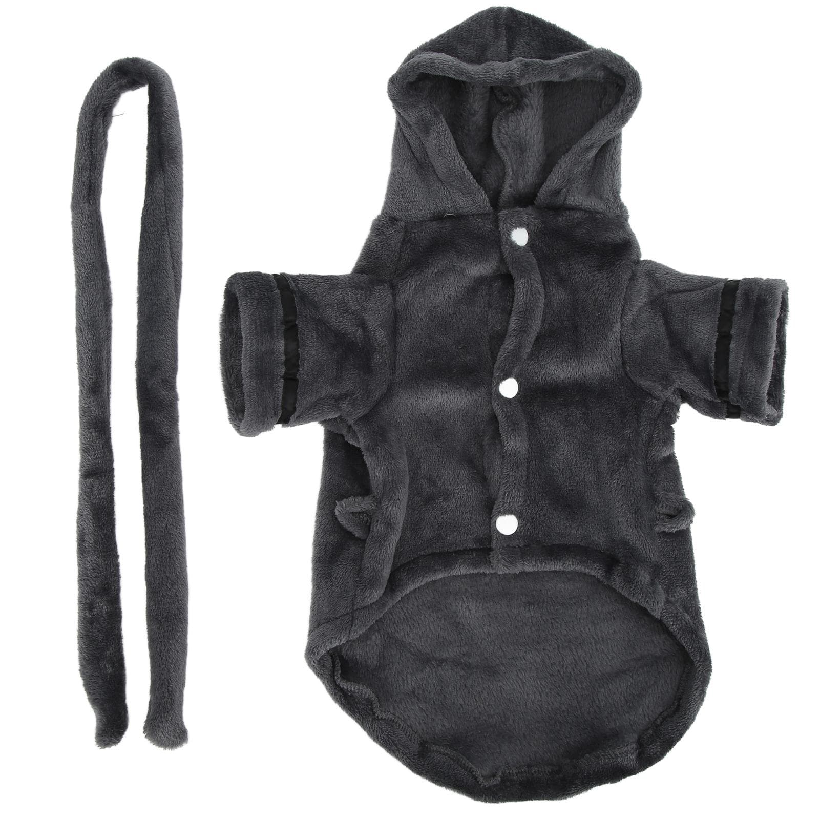 Pet Bathrobe Plush Soft Absorbent Dog Nightwear with Hood Waist Belt for Puppy CatsL L(for 6.5-9kg)
