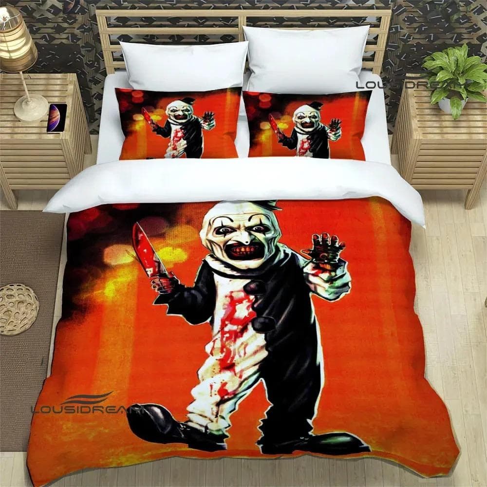 Terrifier horror printed Bedding Sets exquisite bed supplies set duvet cover bed comforter set bedding set luxury birthday gift AU King 245x210cm