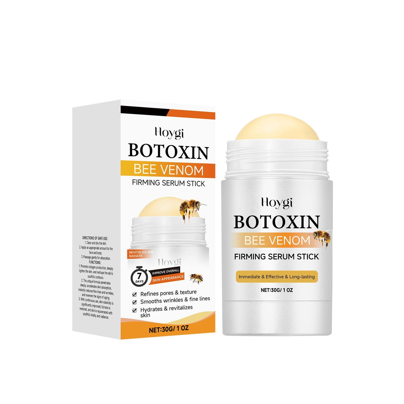 Bee Venom Skin Firming Essence Neck Stick Skin Firming Serum Stick Gentle Moisturizing, Hydrating, Firming, Tender Neck and Facial Care Stick