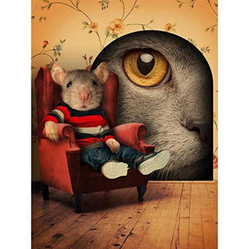5D DIY Diamond Painting Mouse Cat 3D Rhinestone Embroidery Cross Stitch 5D Home Decor Gift 20X30CM