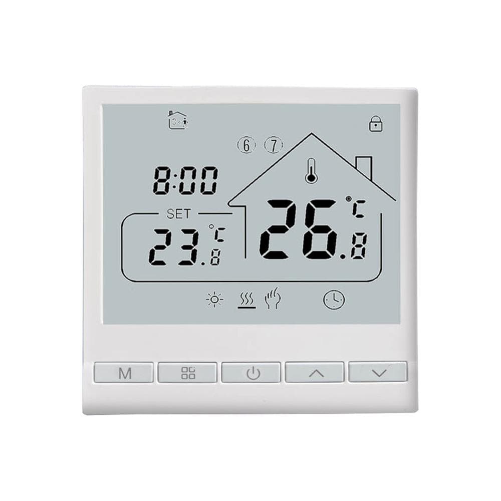 Smart Thermostat 5+2 Programmable 16A Electric Heating Thermostat DIY Install LCD Display Smart 3A Water Heating white