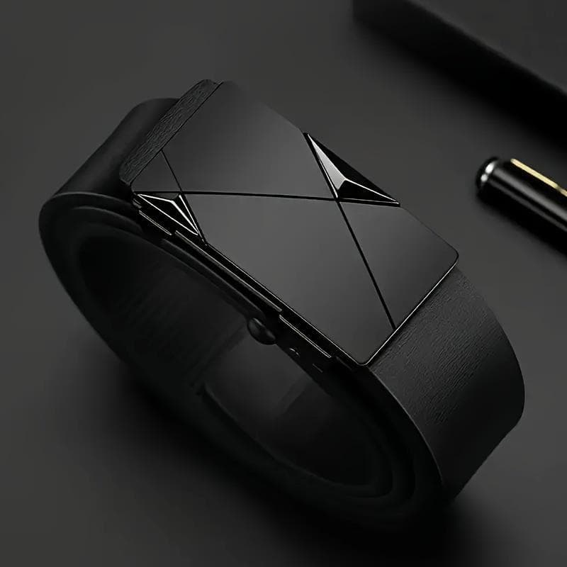 Men's Premium Comfort Belt - Business, Casual & Formal - Classic Design Automatic Buckle 1pcs black